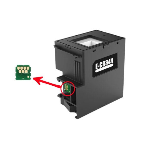 Chip de reemplazo Epson C9344. Reutiliza la caja de mantenimiento y restablece el contador en impresoras Epson L3550, L3556, L3560, L5590.