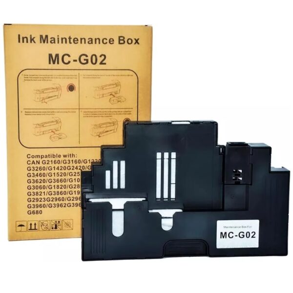 Caja de Mantenimiento Genérico MC-G02 compatible para Pixma G2160 y G3160. Reemplazo del 4589C001AA. Producto nuevo y listo para instalar.