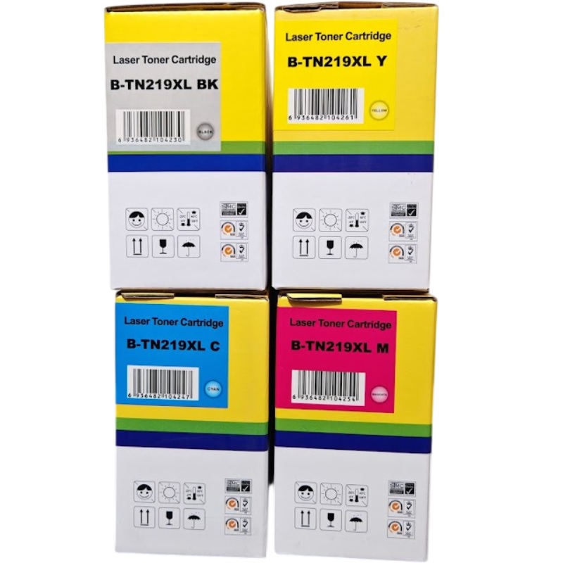 Pack de 4 Toneres TN219XL CMYBK compatible negro y color. Hasta 3,000 páginas en negro y 2,300 en color. para impresoras Brother DCP-L3560CDW, MFC-L3760CDW