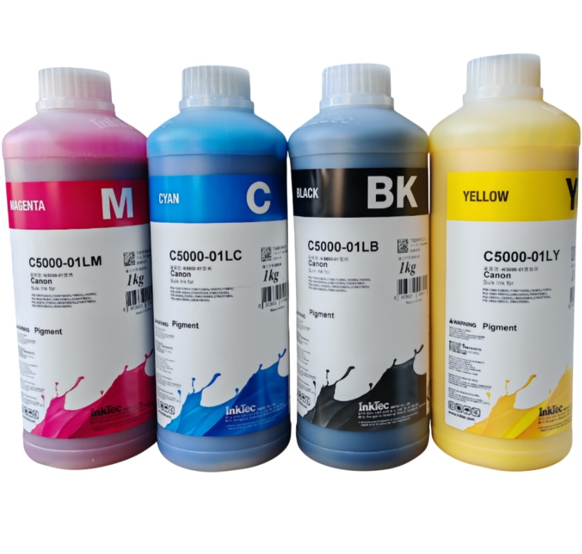 Tintas Pigmentadas Canon de 1 Litro – Negro, Cian, Magenta y Amarillo
