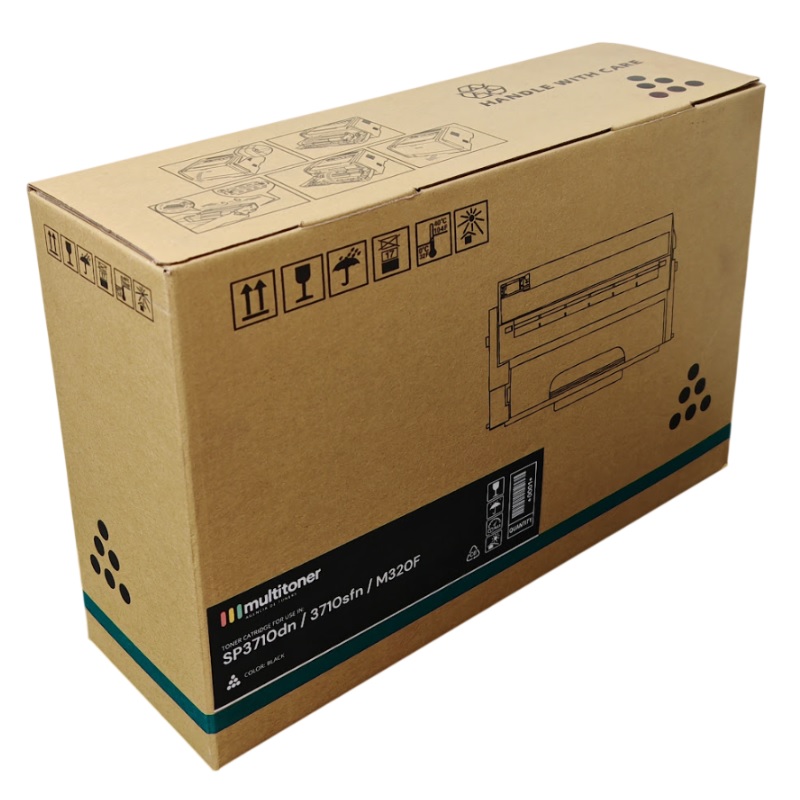 Compra Toner compatible Ricoh 408284 negro con rendimiento de hasta 7,000 páginas. Compatible con impresoras SP 3710X, SP 3710DN, SP 3710SF y P311.