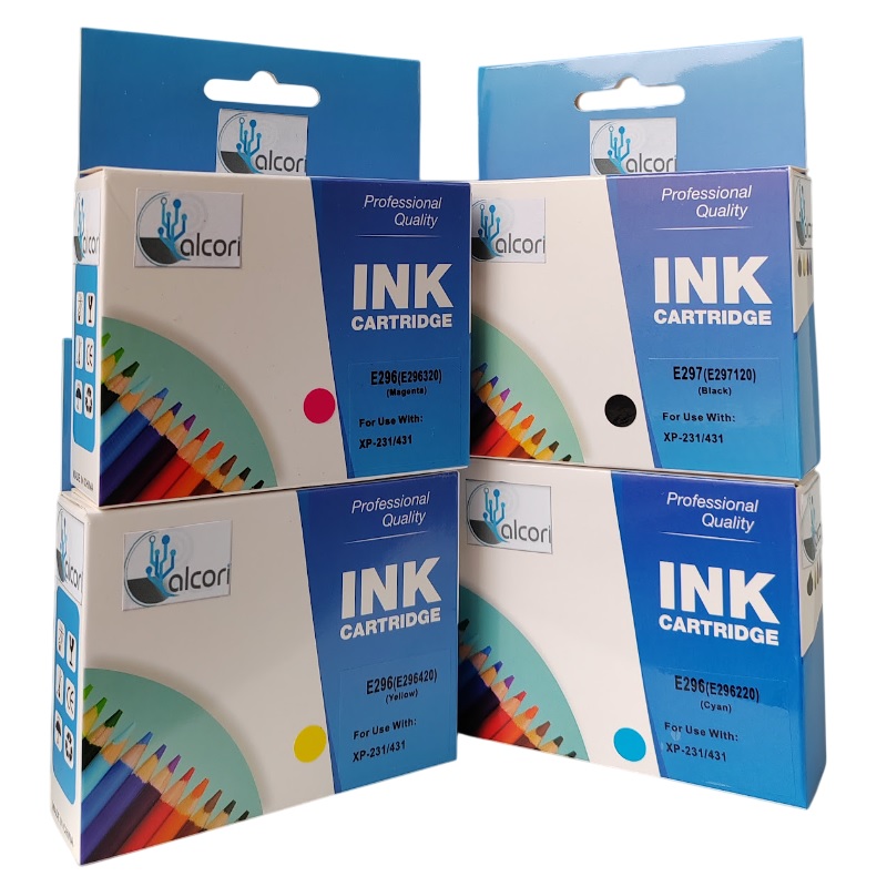 Compra Kit de Tintas Genéricos Epson 297 y 296 compatibles 4 colores para impresoras XP-231, XP-241, XP-431 y XP-441. Alta calidad y excelente ahorro.