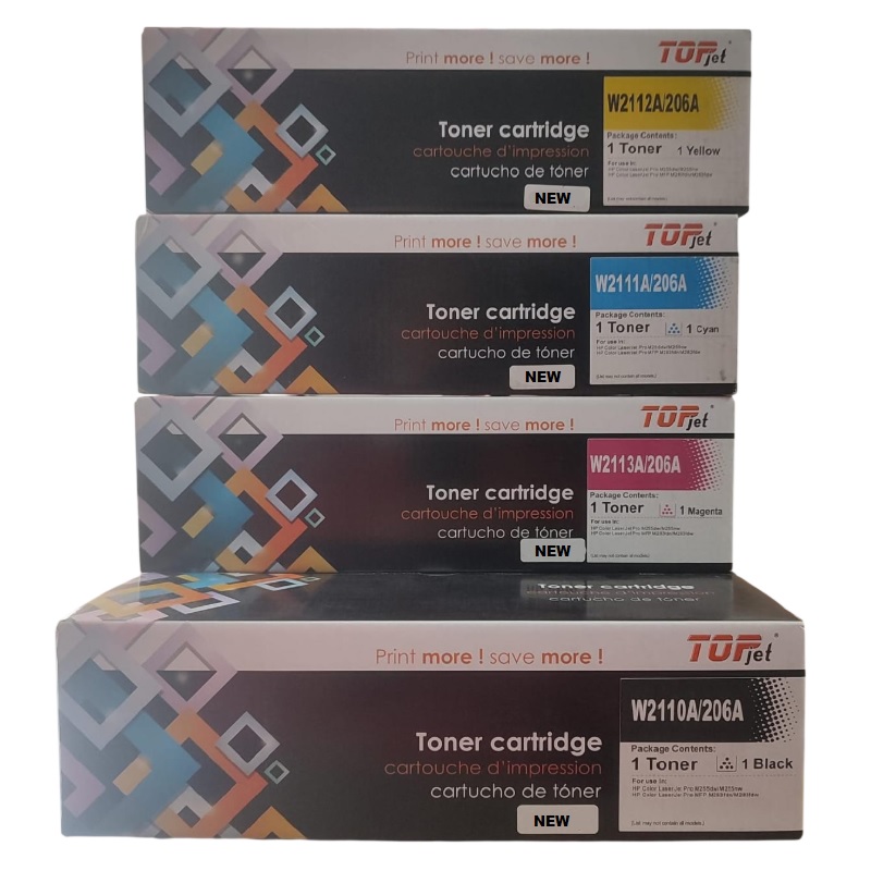 Kit Tóner Genérico HP 206A CMYK, LaserJet Pro M255, M283