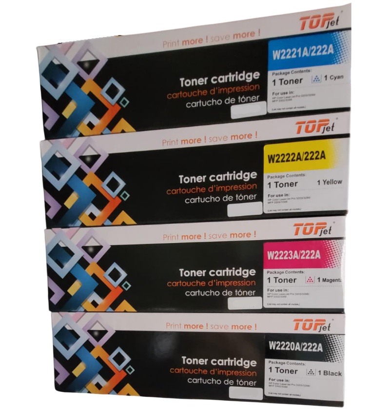 Kit Tóner Genérico HP 222A CMYK, Para LaserJet Pro 3288, MFP 3388